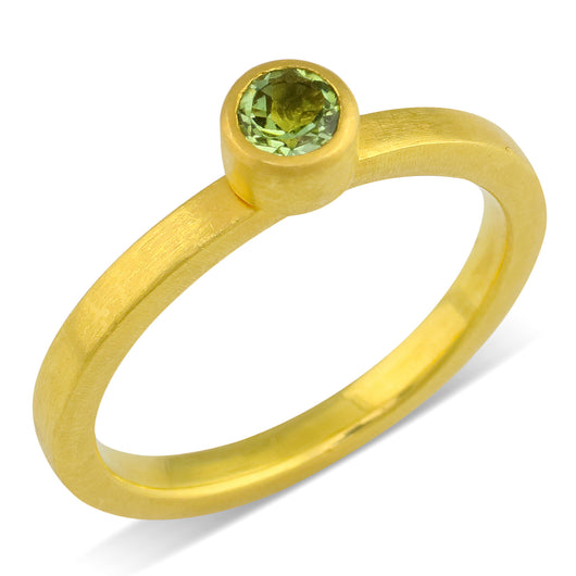 Faceted Green Tourmaline Nesting Ring 7