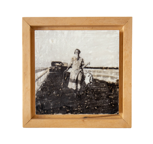 'Bridge Fishing' Encaustic