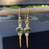 The Philippe Spencer Fancy Color Sapphires Wrapped in 22K Gold with 20K Hoop Earrings