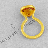 The Philippe Spencer Square Gold Citrine Statement Ring