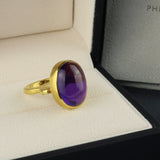 Philippe Spencer Backless Amethyst Statement Ring