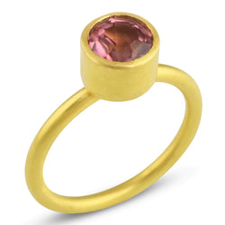 Pink Multi-Color Tourmaline Mid-Size Nesting Ring 6 3/4