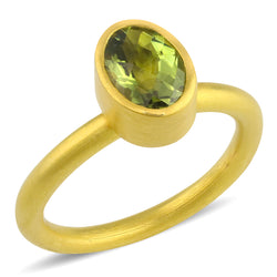 Faceted Oval Green Tourmaline Nesting Ring - 2022-R-041
