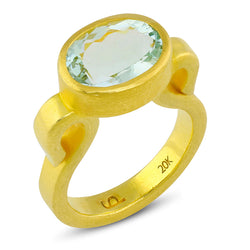 Fine Faceted Oval Aquamarine Ring 6