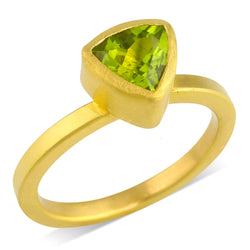 Faceted Tri-Angle Peridot Nesting Ring - 2022-R-048