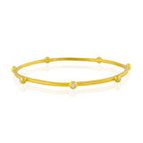 22K Gold Bangle with 7 Colorless Diamonds