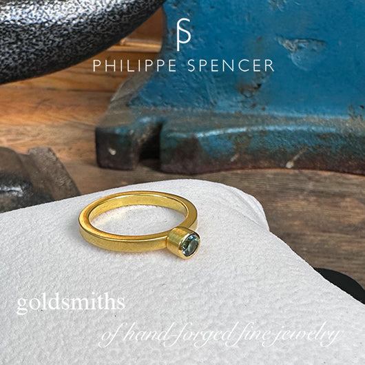 Faceted Teal Tourmaline Nesting Ring 7 1/2