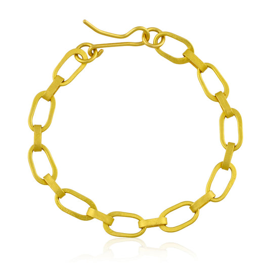 22K Gold Oval Link Bracelet