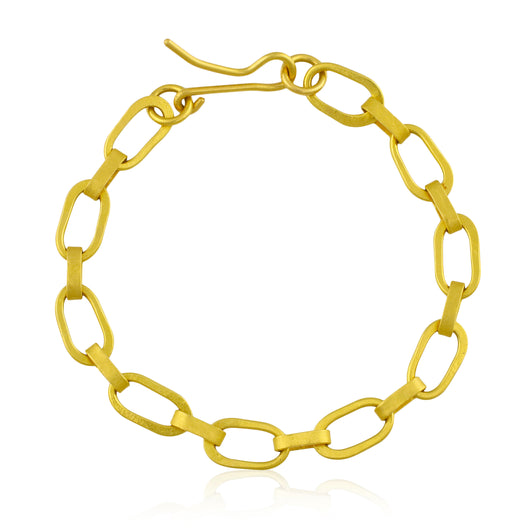22K Gold Oval Link Bracelet