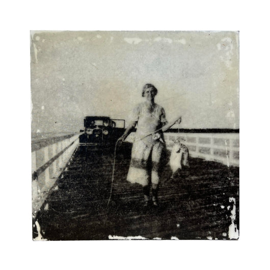 'Bridge Fishing' Encaustic