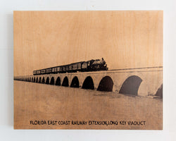 Historic Key West Wood Print 16x20 - Florida East Coast Railway