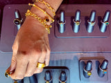 22K Gold Charm Bracelet with Diamond Toggle