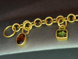 22K Gold Charm Bracelet with Diamond Toggle