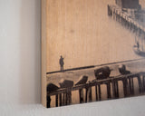 Historic Key West Wood Print 16x20 - Pier & Tall Ship