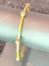 22K Gold Bangle with 7 Colorless Diamonds