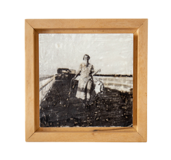 'Bridge Fishing' Encaustic