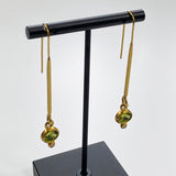 The Philippe Spencer Peridot and Diamond Elongated 20K Gold Earrings