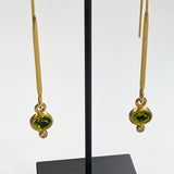 The Philippe Spencer Peridot and Diamond Elongated 20K Gold Earrings