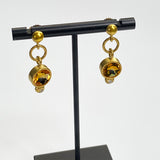 The Philippe Spencer Gold Citrine Earrings with Near Colorless Diamond Drops
