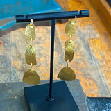 Dangling Hammered 3-Feature Earrings