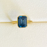 London Blue Topaz Mid-Sized Solitaire Nesting Ring