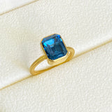 London Blue Topaz Mid-Sized Solitaire Nesting Ring