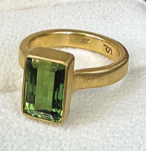 TC - Fine Emerald Cut Green Tourmaline Statement Ring - 2023-R-001